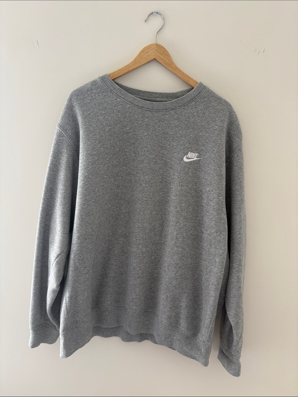 Nike Gray Crewneck Sweatshirt with White Swoosh